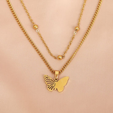 Sweet Butterfly Alloy Handmade Women's Necklace