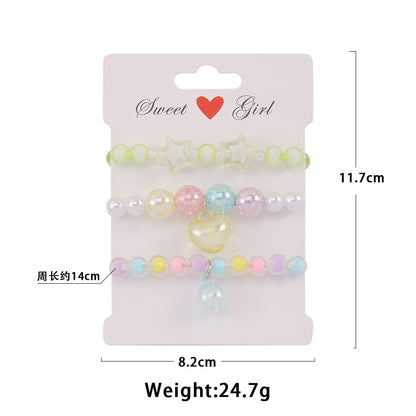 Cute Star Heart Shape Beaded Kid's Bracelets