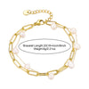 Classic Style Oval Stainless Steel Imitation Pearl Bracelets