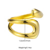 Retro Classic Style Solid Color Snake Stainless Steel Open Rings