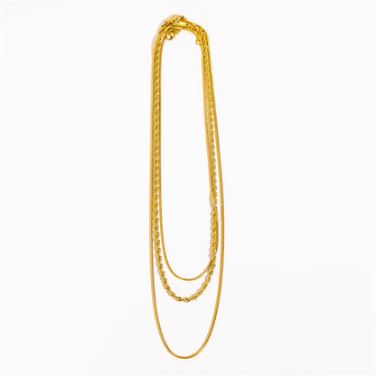 Simple Style Streetwear Solid Color Titanium Steel 18k Gold Plated Layered Necklaces In Bulk
