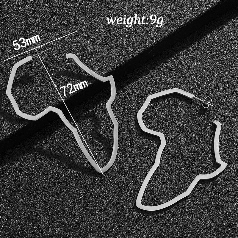 1 Pair Streetwear Map Stainless Steel Earrings