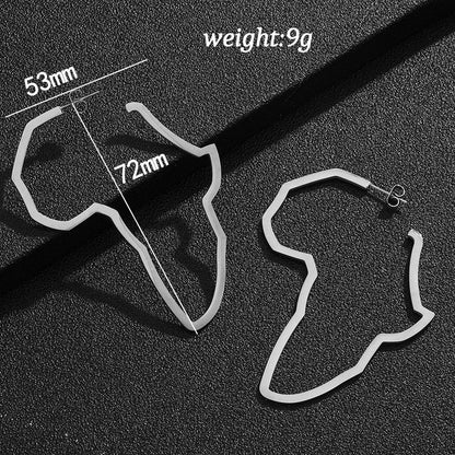 1 Pair Streetwear Map Stainless Steel Earrings