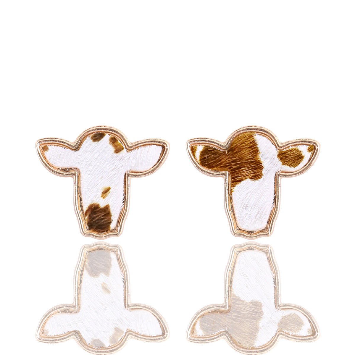 1 Pair Retro Cows Plating Alloy Ear Studs