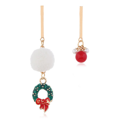 1 Pair Retro Modern Style Streetwear Christmas Hat Christmas Tree Santa Claus Enamel Alloy Drop Earrings