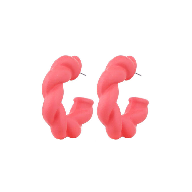 1 Pair Simple Style C Shape Twist Arylic Ear Studs