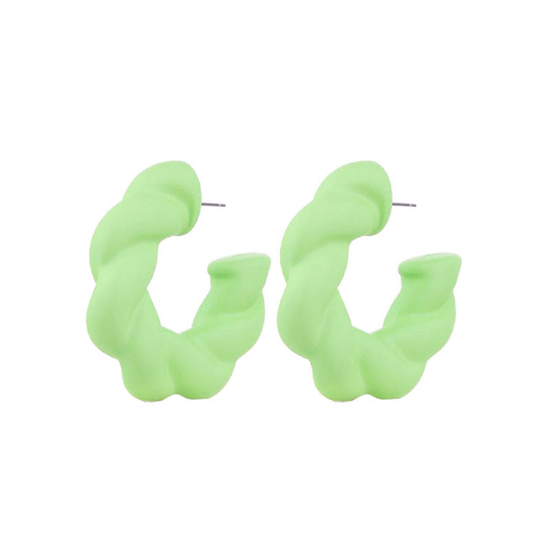 1 Pair Simple Style C Shape Twist Arylic Ear Studs