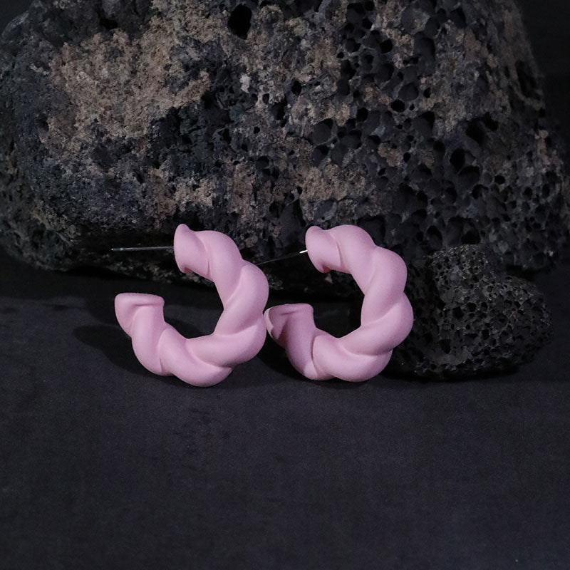 1 Pair Simple Style C Shape Twist Arylic Ear Studs