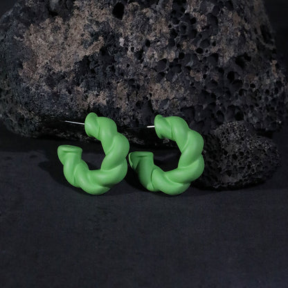 1 Pair Simple Style C Shape Twist Arylic Ear Studs