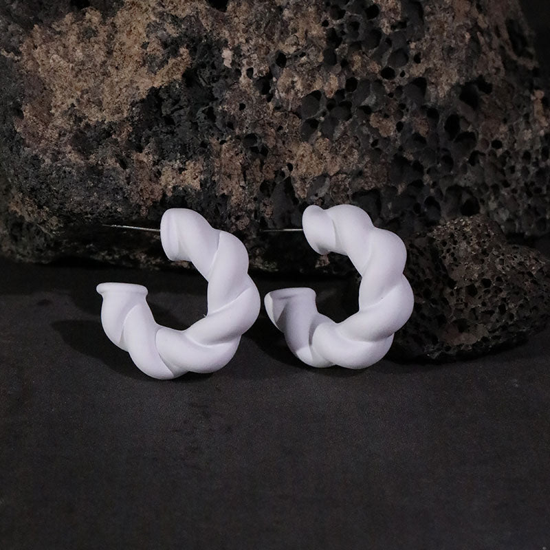 1 Pair Simple Style C Shape Twist Arylic Ear Studs