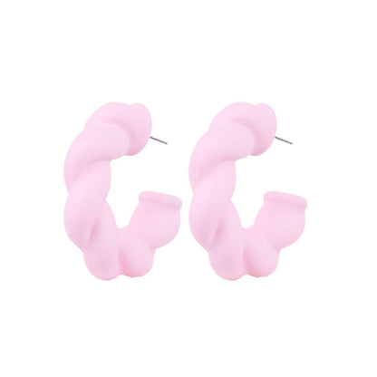 1 Pair Simple Style C Shape Twist Arylic Ear Studs