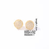 1 Pair Casual Simple Style Round Square Plating Inlay Copper Zircon White Gold Plated Gold Plated Ear Studs