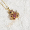 Cute Classic Style Streetwear Bear Copper Plating Inlay Zircon 14k Gold Plated Pendant Necklace