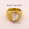 Glam Vintage Style Square Stainless Steel Plating Inlay Zircon Gold Plated Rings