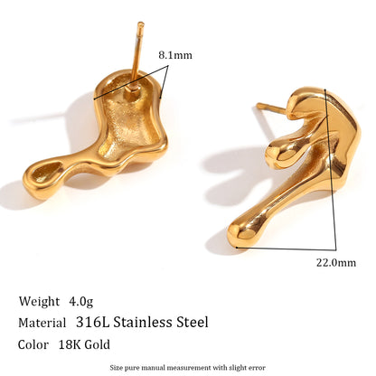 1 Pair Simple Style Classic Style Solid Color Plating Stainless Steel Rhinestones 18k Gold Plated Ear Studs