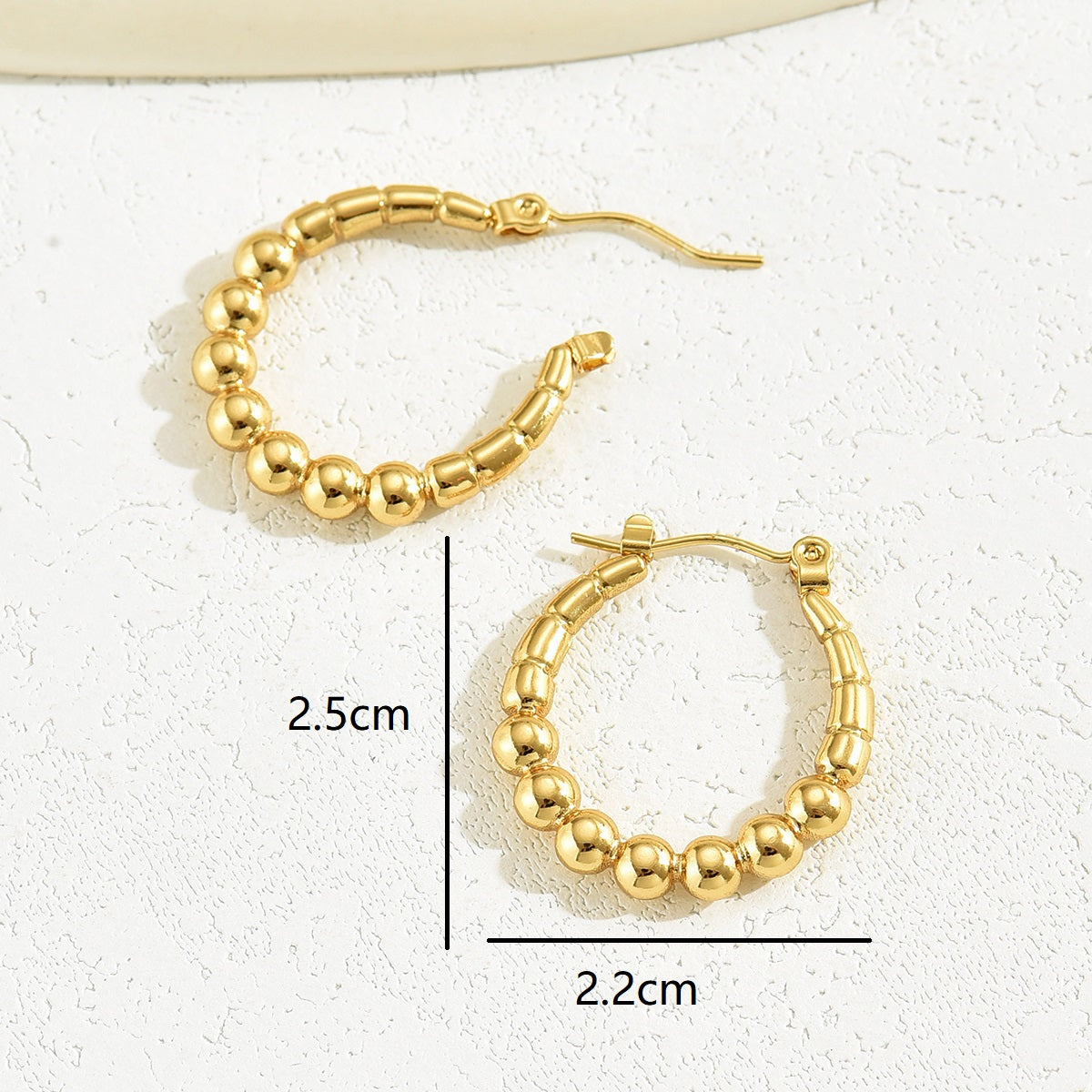 1 Pair Simple Style Commute Solid Color Plating Stainless Steel 18k Gold Plated Earrings