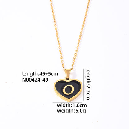 Simple Style Letter Heart Shape Stainless Steel Gold Plated Shell Pendant Necklace In Bulk