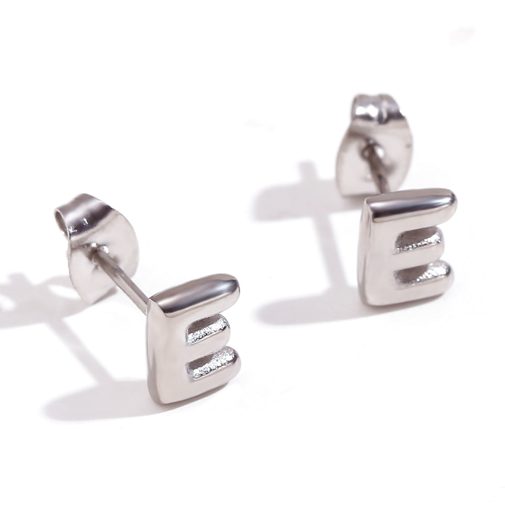 1 Pair Basic Classic Style Letter Plating Stainless Steel 18k Gold Plated Ear Studs