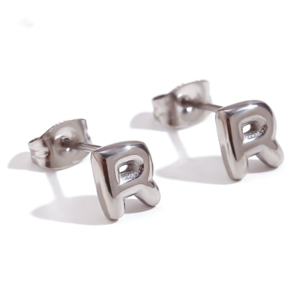 1 Pair Basic Classic Style Letter Plating Stainless Steel 18k Gold Plated Ear Studs