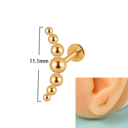 Casual Elegant Simple Style Geometric Stainless Steel Plating Inlay Zircon Lip Stud