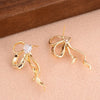 1 Pair Ig Style Shiny Bow Knot Plating Inlay Copper Zircon 14k Gold Plated Ear Studs