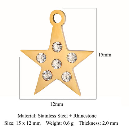 Modern Style Star Artificial Gemstones Titanium Steel Wholesale Jewelry Accessories