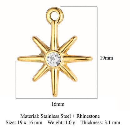 Modern Style Star Artificial Gemstones Titanium Steel Wholesale Jewelry Accessories