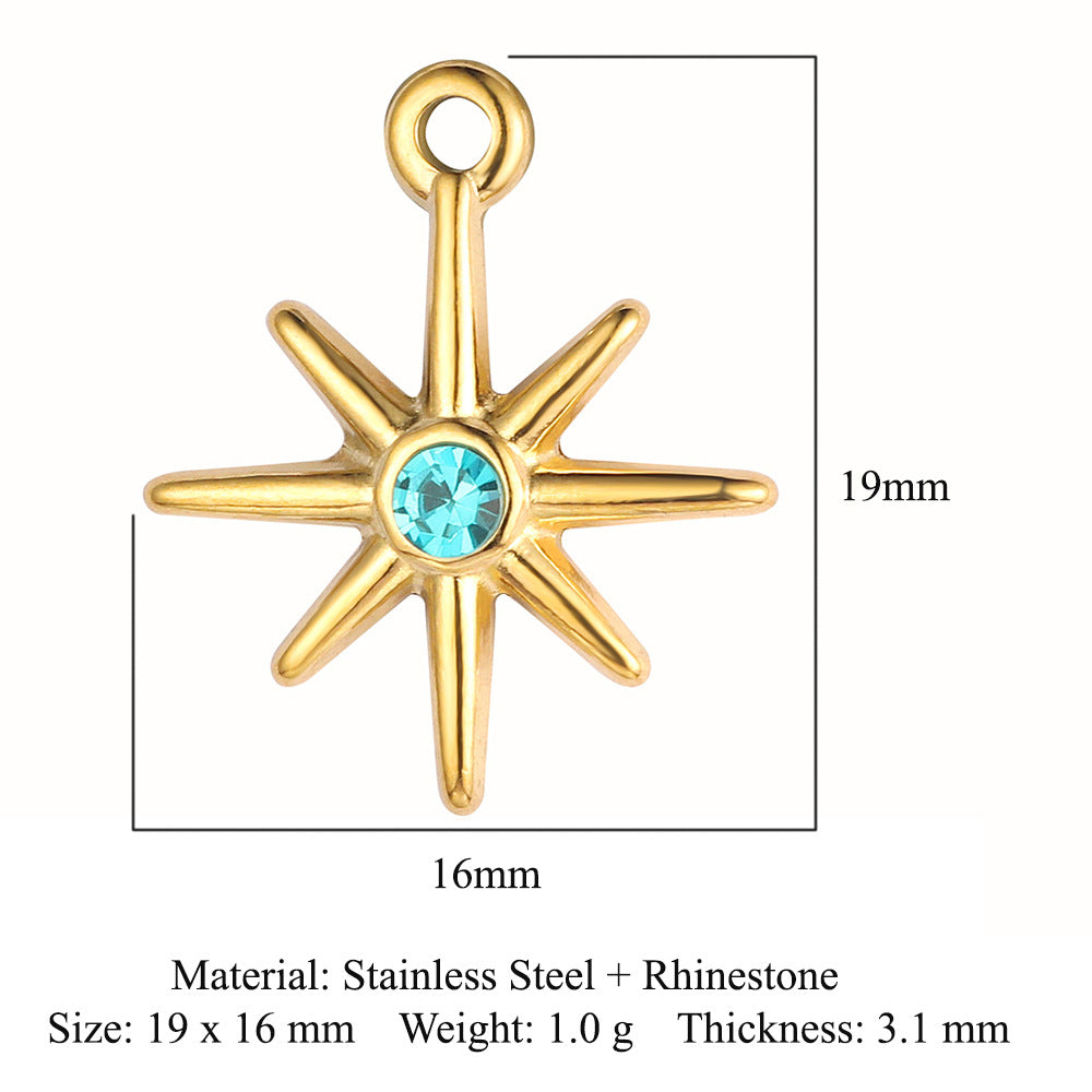 Modern Style Star Artificial Gemstones Titanium Steel Wholesale Jewelry Accessories