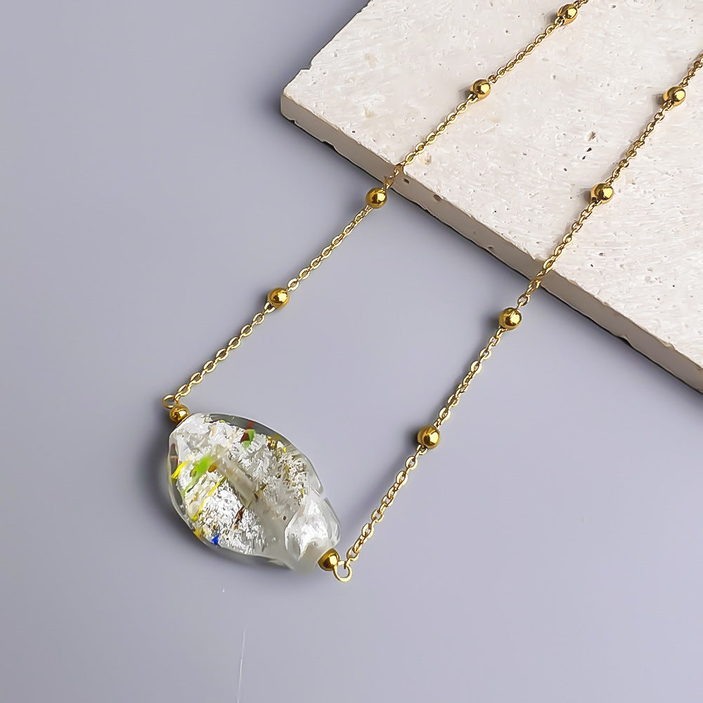 Simple Style Irregular Stainless Steel Gold Plated Pendant Necklace In Bulk