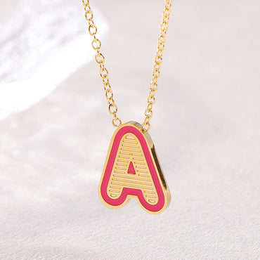 Basic Modern Style Letter Stainless Steel Titanium Steel Pendant Necklace In Bulk