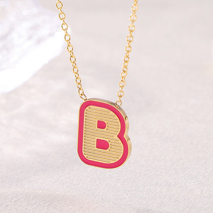 Basic Modern Style Letter Stainless Steel Titanium Steel Pendant Necklace In Bulk