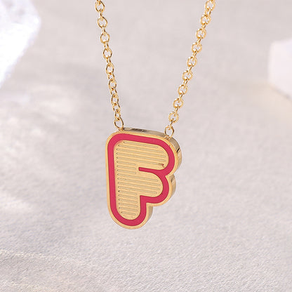 Basic Modern Style Letter Stainless Steel Titanium Steel Pendant Necklace In Bulk