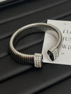 Streetwear C Shape Alloy Plating Inlay Artificial Diamond Women's Cuff Bracelets