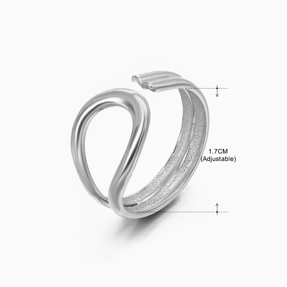 Basic Classic Style Geometric Leaf Stainless Steel Plating Open Rings