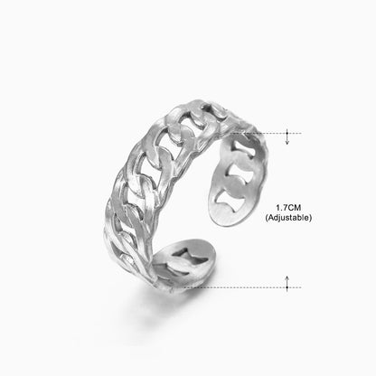 Basic Classic Style Geometric Leaf Stainless Steel Plating Open Rings
