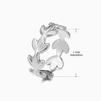 Basic Classic Style Geometric Leaf Stainless Steel Plating Open Rings