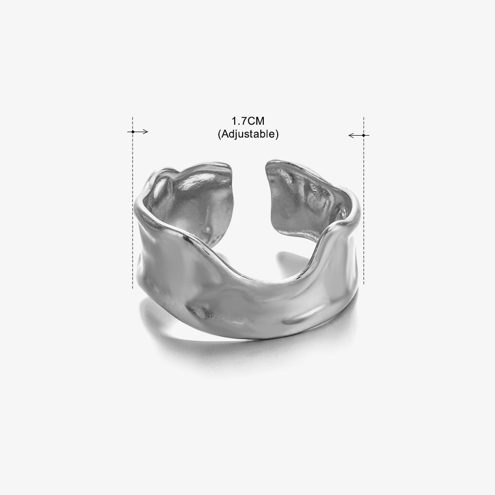 Basic Classic Style Geometric Leaf Stainless Steel Plating Open Rings