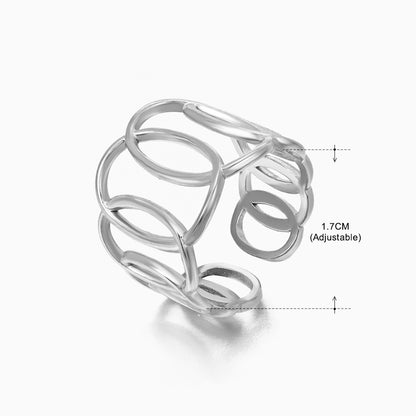 Streetwear Geometric Stainless Steel Plating Open Rings