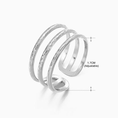 Retro Geometric Stainless Steel Plating Open Rings