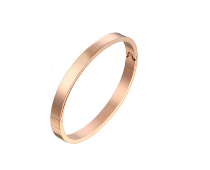 Simple Style Solid Color Titanium Steel Plating Bangle