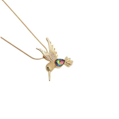 Ig Style Simple Style Woodpecker Bird Stainless Steel Copper Gold Plated Zircon Pendant Necklace In Bulk