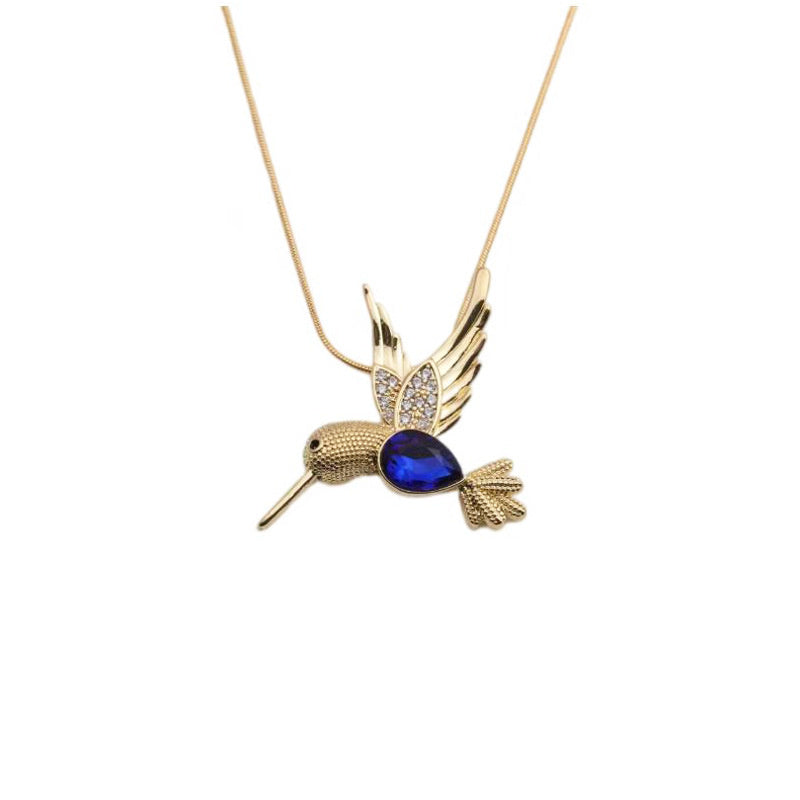 Ig Style Simple Style Woodpecker Bird Stainless Steel Copper Gold Plated Zircon Pendant Necklace In Bulk