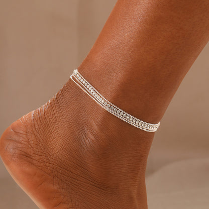 Shiny Solid Color Rhinestones Alloy Wholesale Anklet