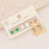 1 Set Elegant Simple Style Heart Shape Butterfly Plating Stainless Steel Drop Earrings