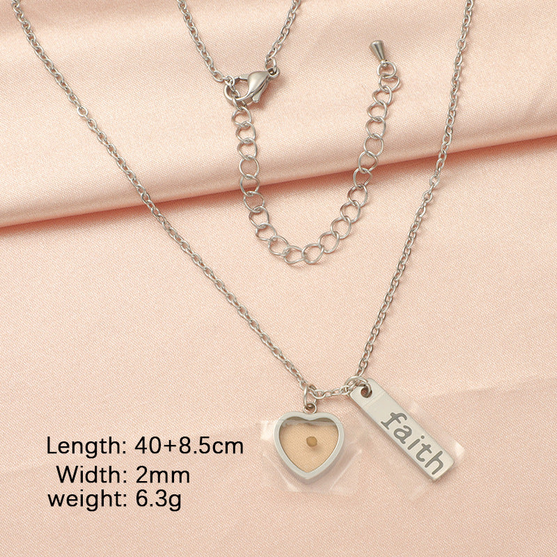 Sweet Letter Heart Shape Stainless Steel Plating Gold Plated Silver Plated Pendant Necklace