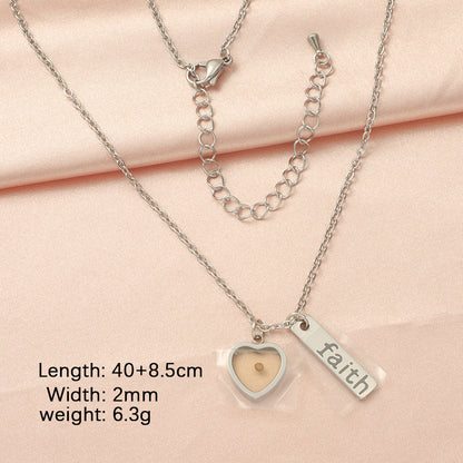 Sweet Letter Heart Shape Stainless Steel Plating Gold Plated Silver Plated Pendant Necklace