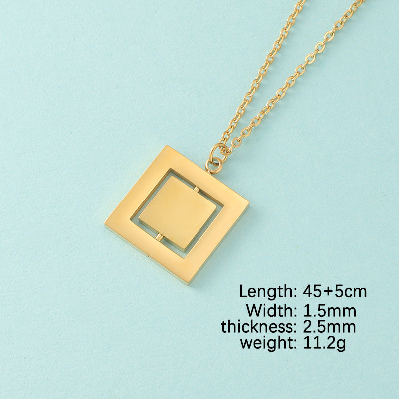 Casual Streetwear Geometric Stainless Steel Pendant Necklace In Bulk