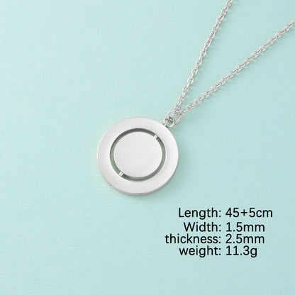 Lady Round Stainless Steel Pendant Necklace In Bulk