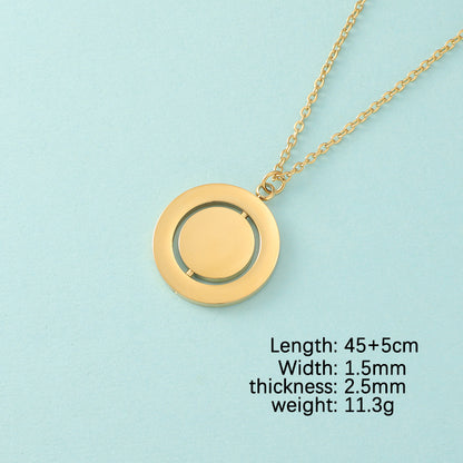 Lady Round Stainless Steel Pendant Necklace In Bulk