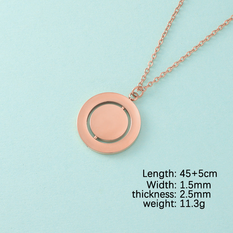 Lady Round Stainless Steel Pendant Necklace In Bulk